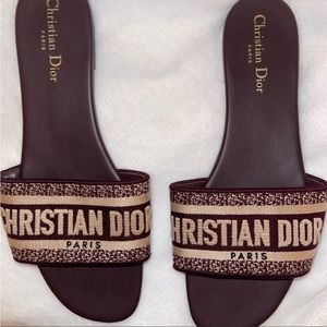 Christian Dior Dway Slides Burgundy